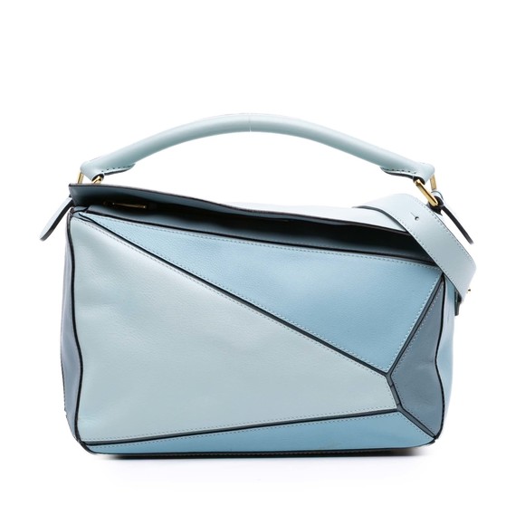 LOEWE Handbags - Pre-Loved LOEWE Medium Tricolor Calfskin Puzzle Satchel